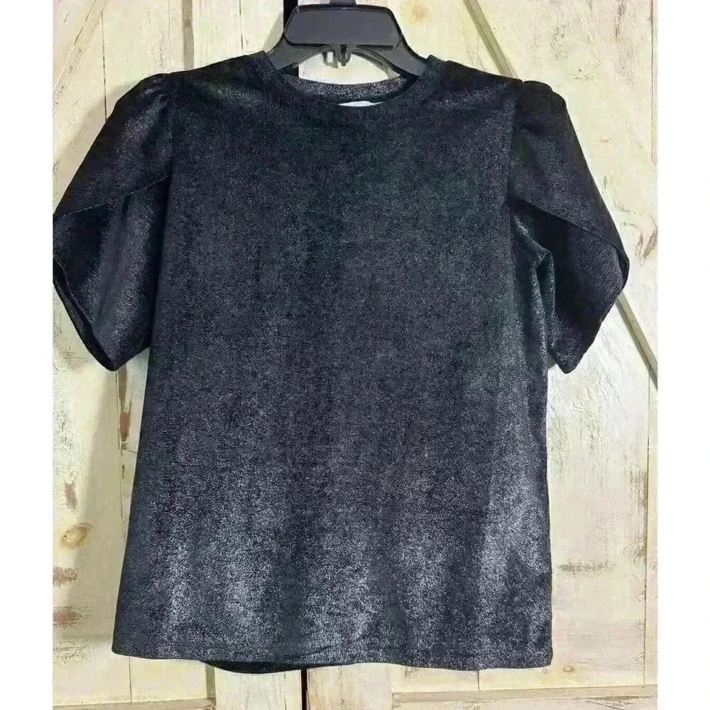 Michael Kors Velvet Black Silver Foiled Accent Size Petite XS Value 88$ NWT